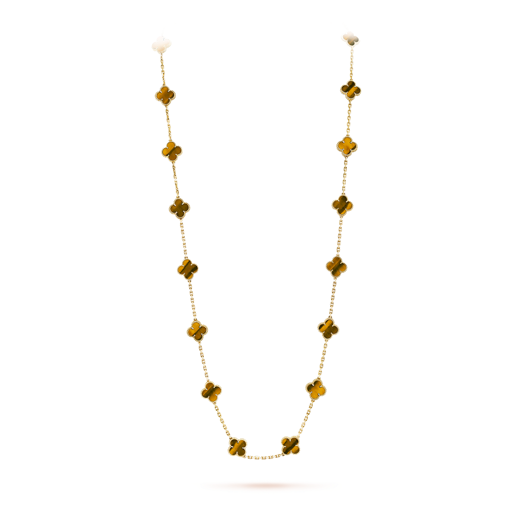 [Gaonasi]CLOVER 20 MOTIFS TIGER EYE ROSE GOLD