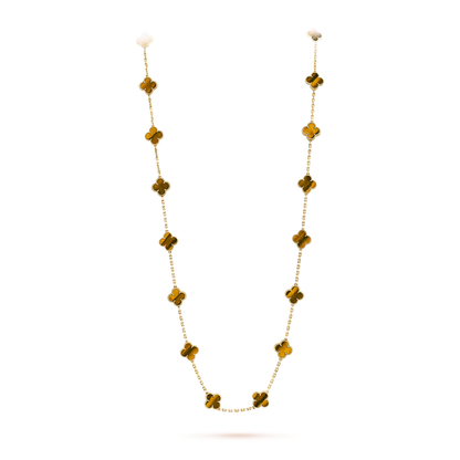 [Gaonasi]CLOVER 20 MOTIFS TIGER EYE ROSE GOLD