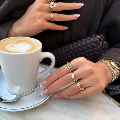 [Gaonasi]Chastity Diamond Ring Stack
