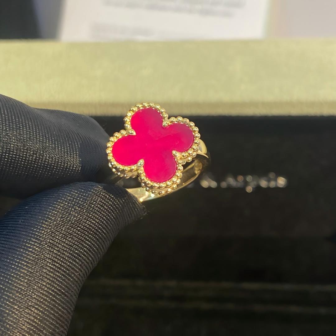[Cadisa]NEW CLOVER PINK ENAMEL RINGS