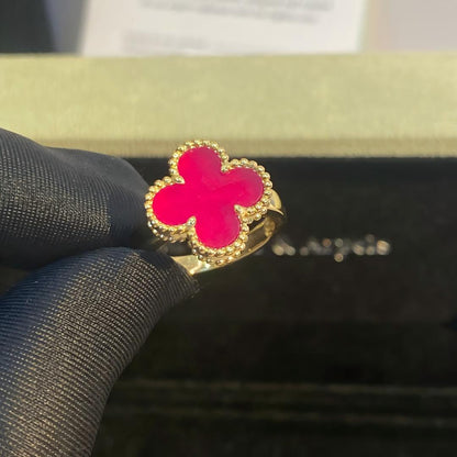 [Cadisa]NEW CLOVER PINK ENAMEL RINGS