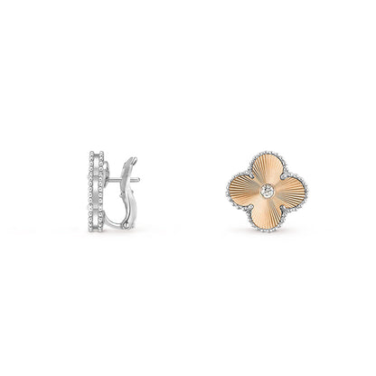 [Gaonasi]CLOVER SILVER 15MM MOP DIAMOND EARRINGS COLLECTION
