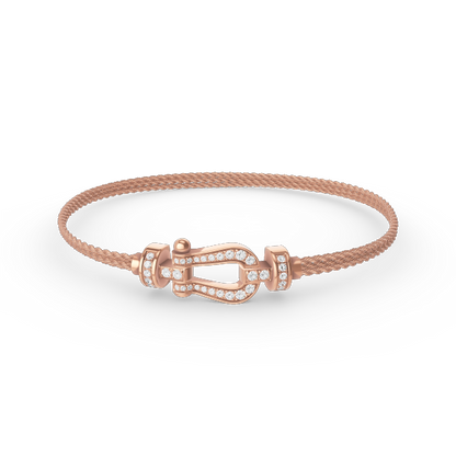 [Gaonasi]FORCE SMALL HORSESHOE  DIAMOND CHAIN ROPE BRACELET