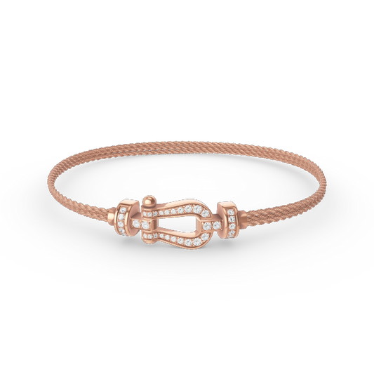 [Gaonasi]FORCE SMALL HORSESHOE  DIAMOND CHAIN ROPE BRACELET