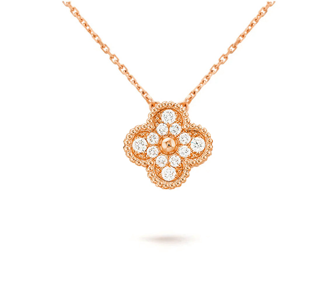 [Gaonasi]CLOVER 15MM SINGLE FLOWER NECKLACE COLLECTION