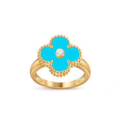 [Gaonasi]CLOVER DIAMOND RING GOLD COLLECTION