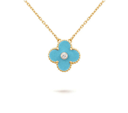 [Gaonasi]CLOVER 15MM DIAMOND SINGLE FLOWER NECKLACE COLLECTION