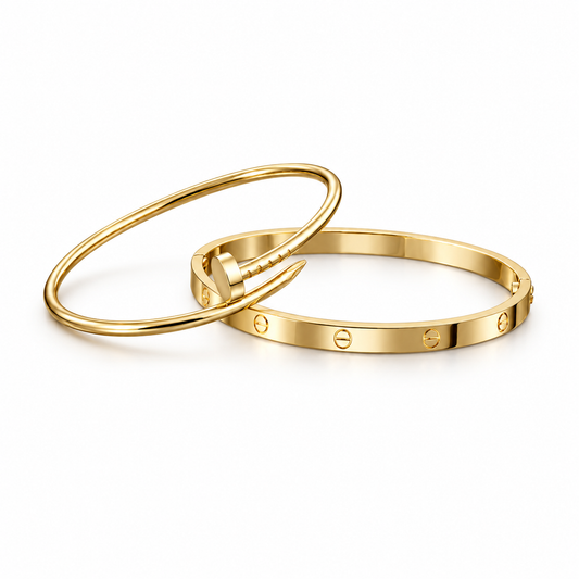 [Cadisa] LOVE & JUSTE Classic Bracelet Stack Set