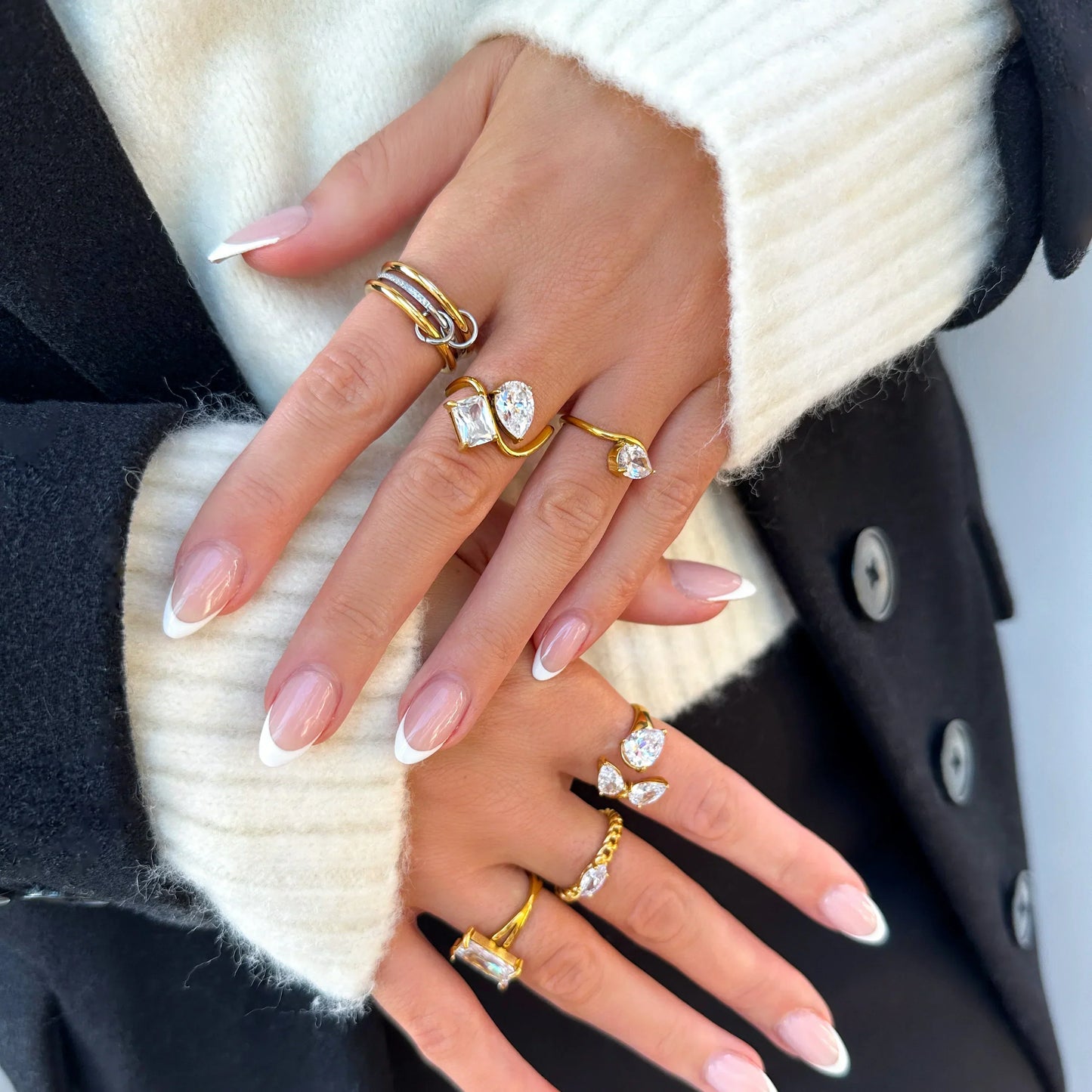 [Gaonasi]Chastity Diamond Ring Stack