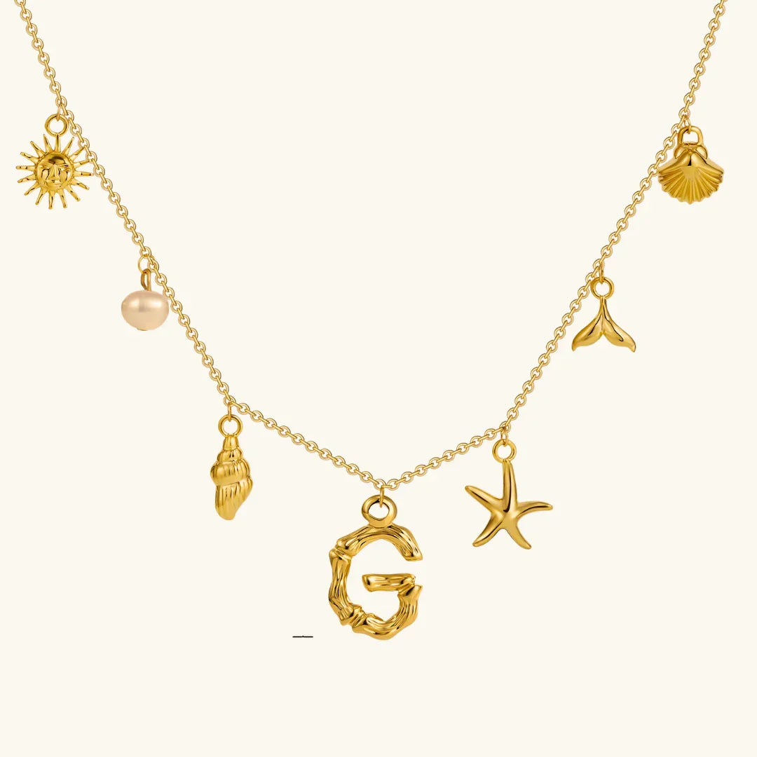 [Gaonasi]Avaria Ocean Initial Necklace