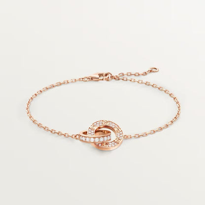 [Gaonasi Jewelry]LOVE DOUBLE RING FULL DIAMOND BRACELET