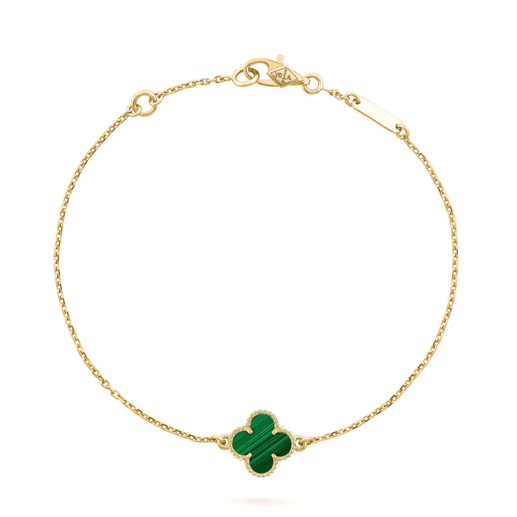 [Gaonasi]CLOVER BRACELET MALACHITE 1 MOTIF