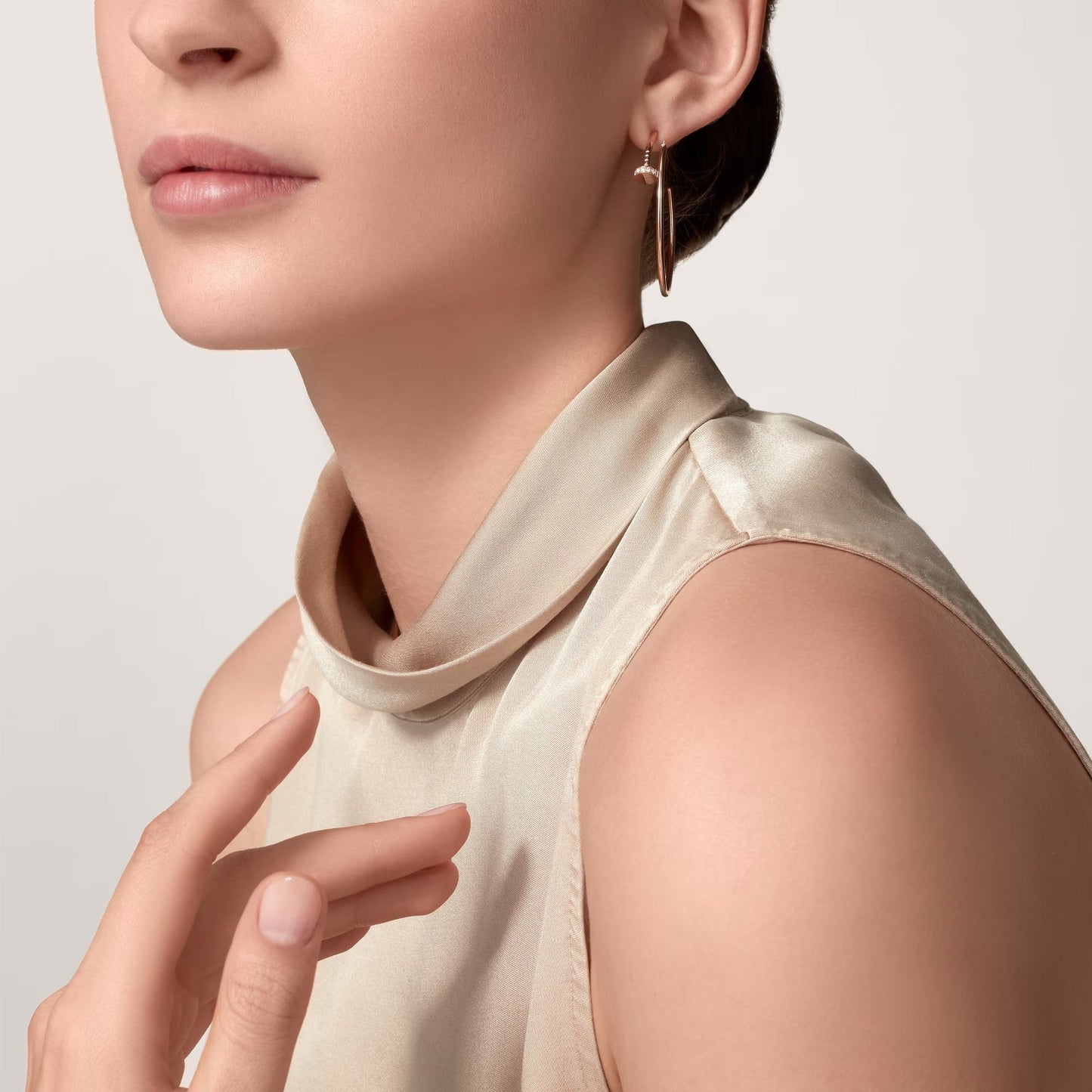 [Gaonasi Jewelry]JUSTE HALF DIAMOND LARGE EARRINGS