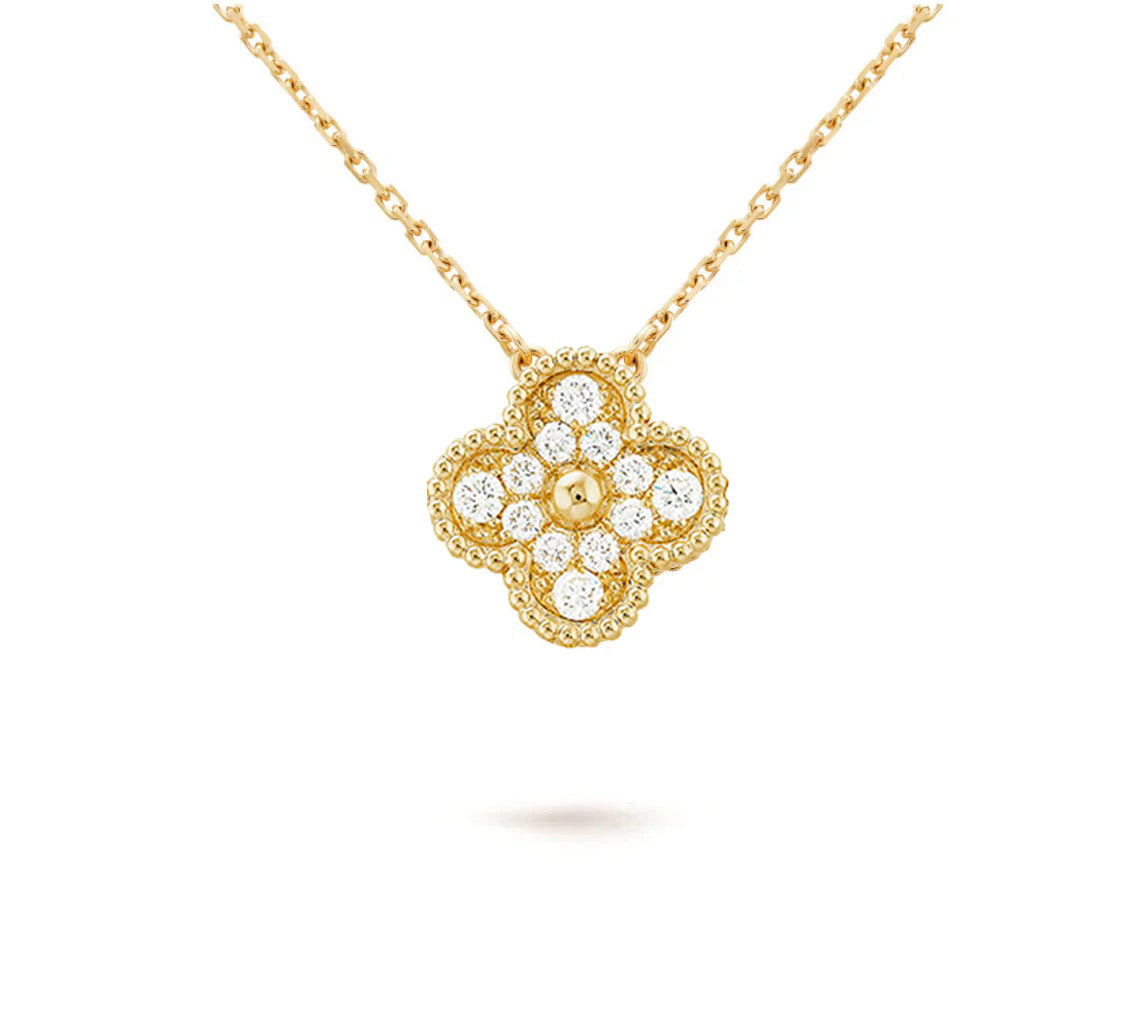 [Gaonasi]CLOVER 15MM SINGLE FLOWER NECKLACE COLLECTION
