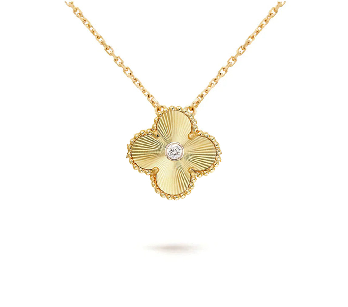 [Gaonasi]CLOVER 15MM DIAMOND SINGLE FLOWER NECKLACE COLLECTION
