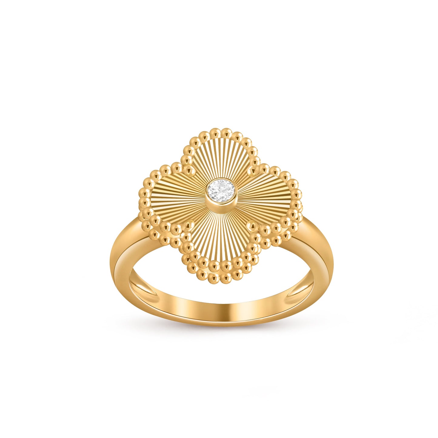 [Gaonasi]CLOVER DIAMOND RING GOLD COLLECTION