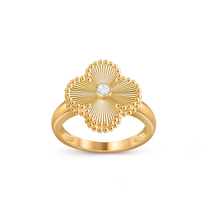 [Gaonasi]CLOVER DIAMOND RING GOLD COLLECTION