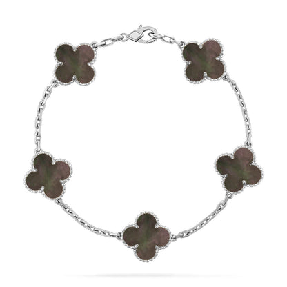 [Gaonasi] CLOVER 5 MOTIF GRAY MOP BRACELET COLLECTION