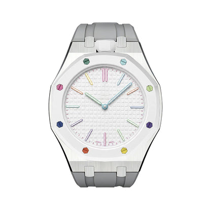 Oak Pop Gray Steel Silicone Strap