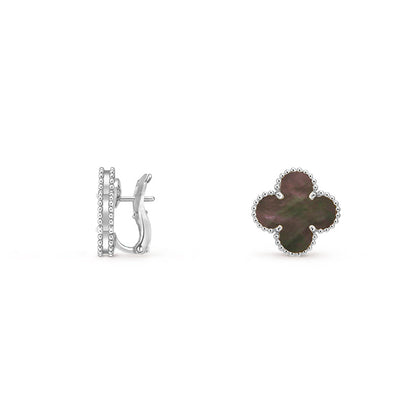 [Gaonasi]CLOVER SILVER 15MM MOP EARRINGS COLLECTION