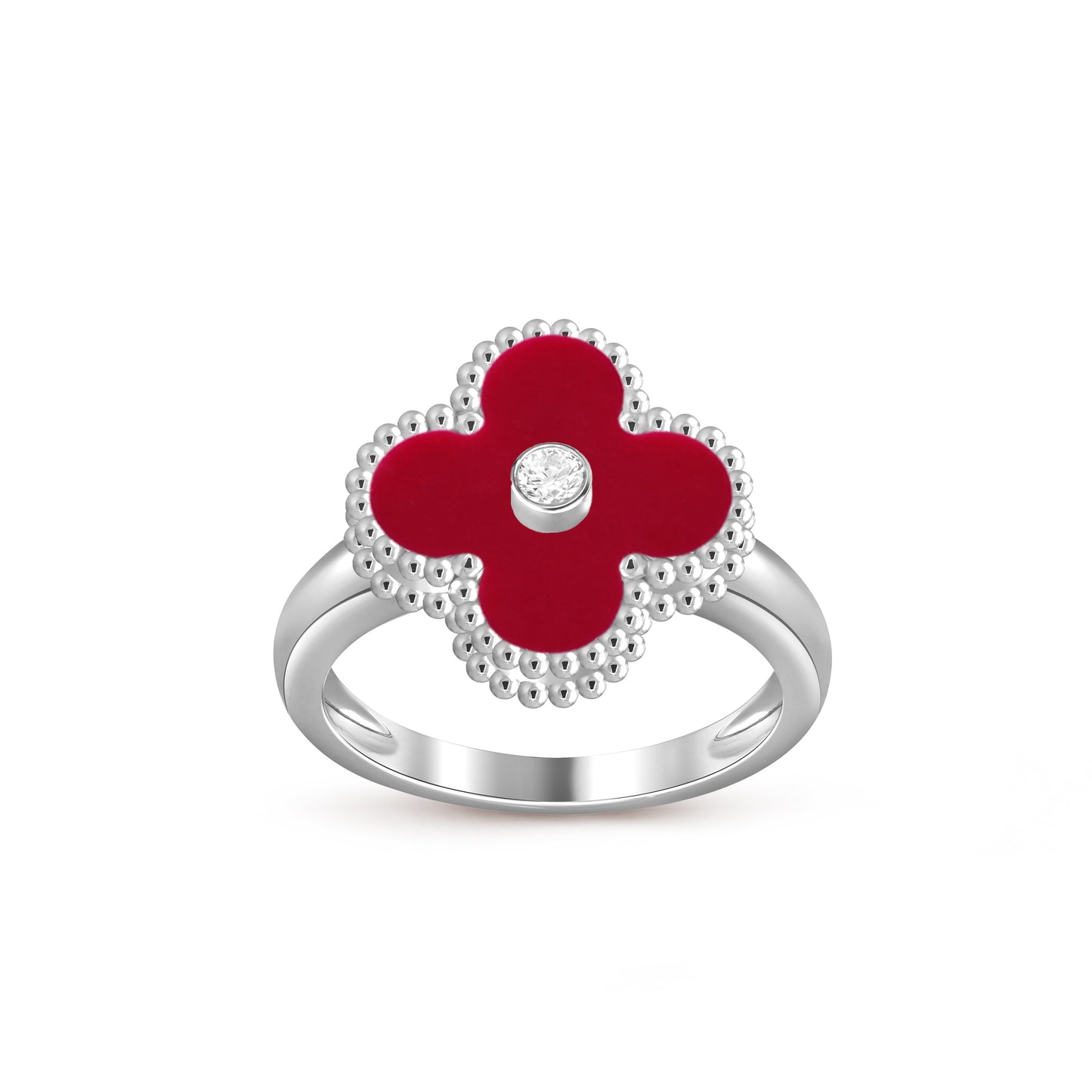 [Gaonasi]CLOVER SILVER DIOMND RING COLLECTION