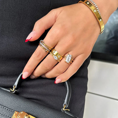 [Gaonasi]Chastity Diamond Ring Stack