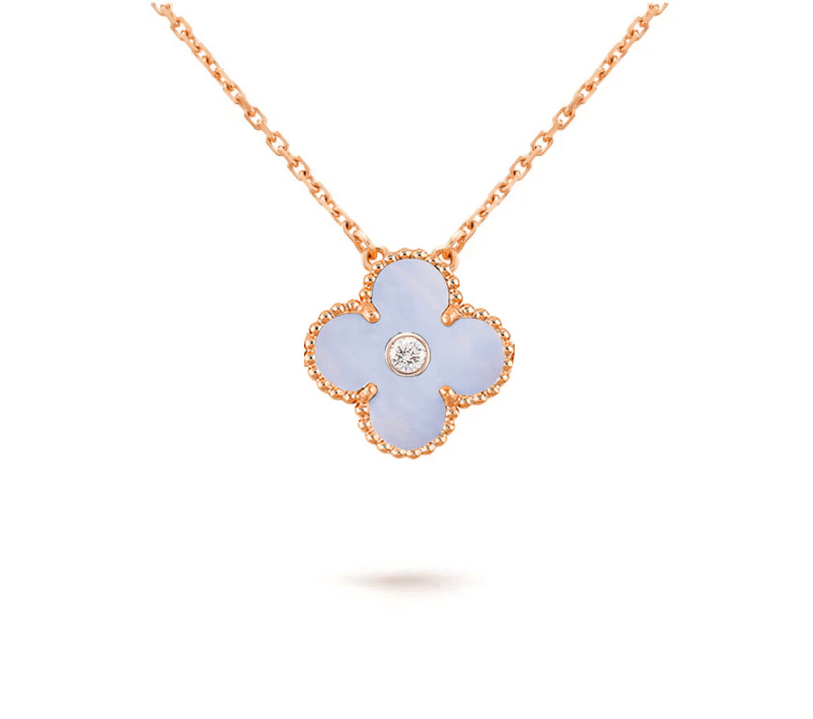 [Gaonasi]CLOVER 15MM DIAMOND SINGLE FLOWER NECKLACE COLLECTION