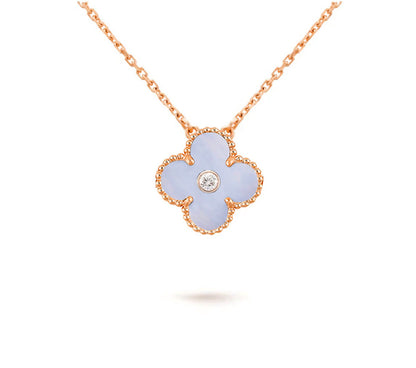 [Gaonasi]CLOVER 15MM DIAMOND SINGLE FLOWER NECKLACE COLLECTION