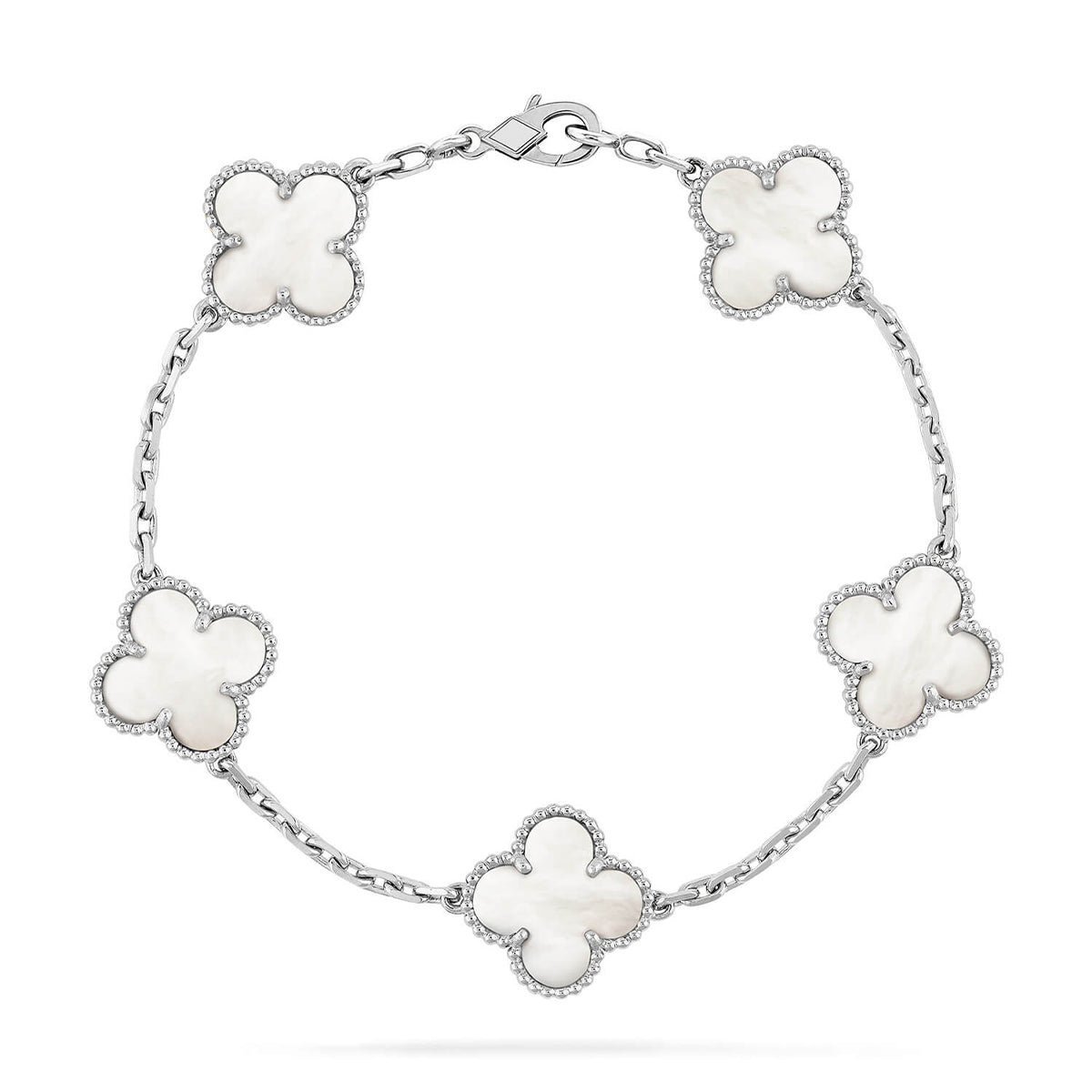 [Gaonasi]CLOVER WHITE PEARL MOP 5 MOTIF BRACELET COLLECTION