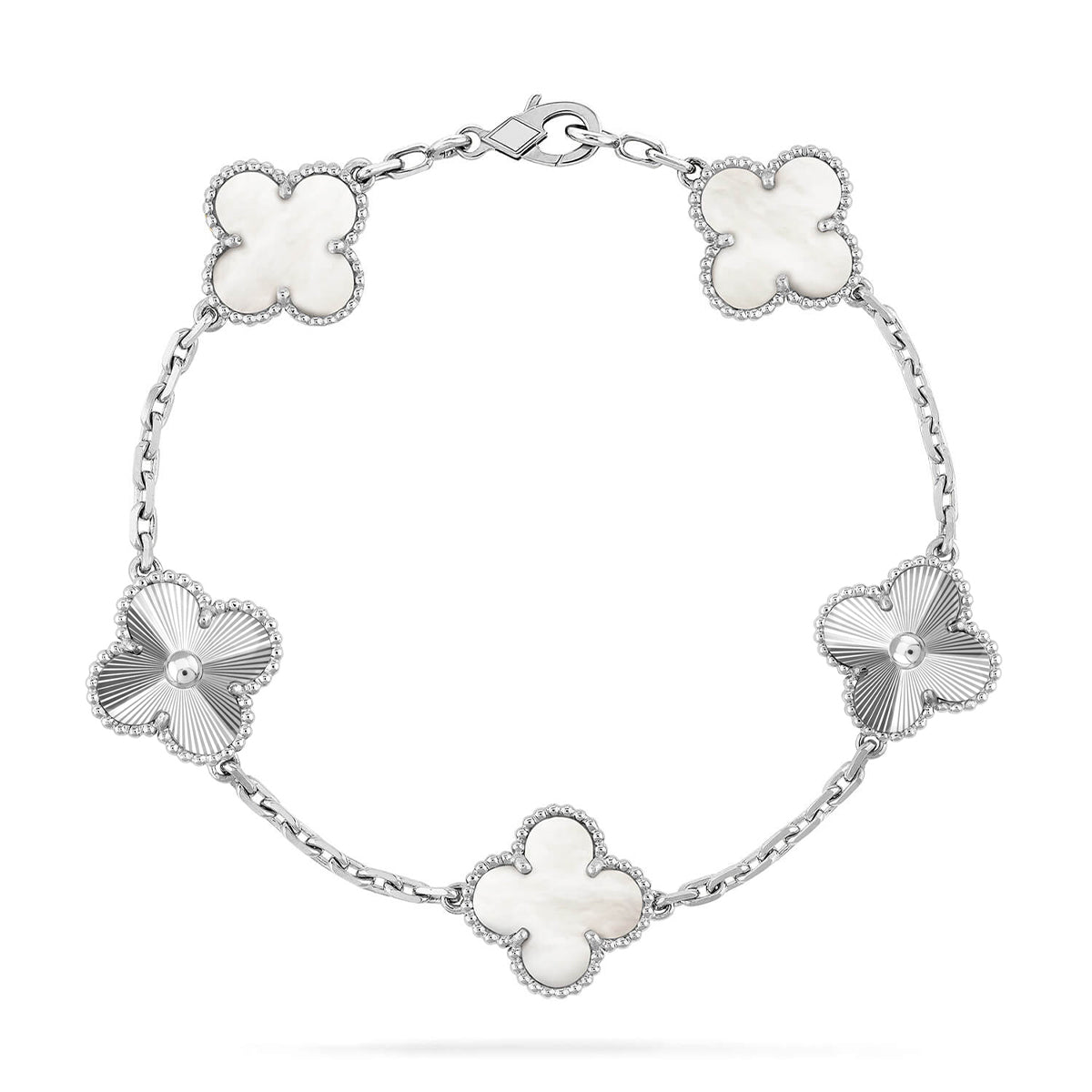 [Gaonasi]CLOVER WHITE PEARL MOP 5 MOTIF BRACELET COLLECTION