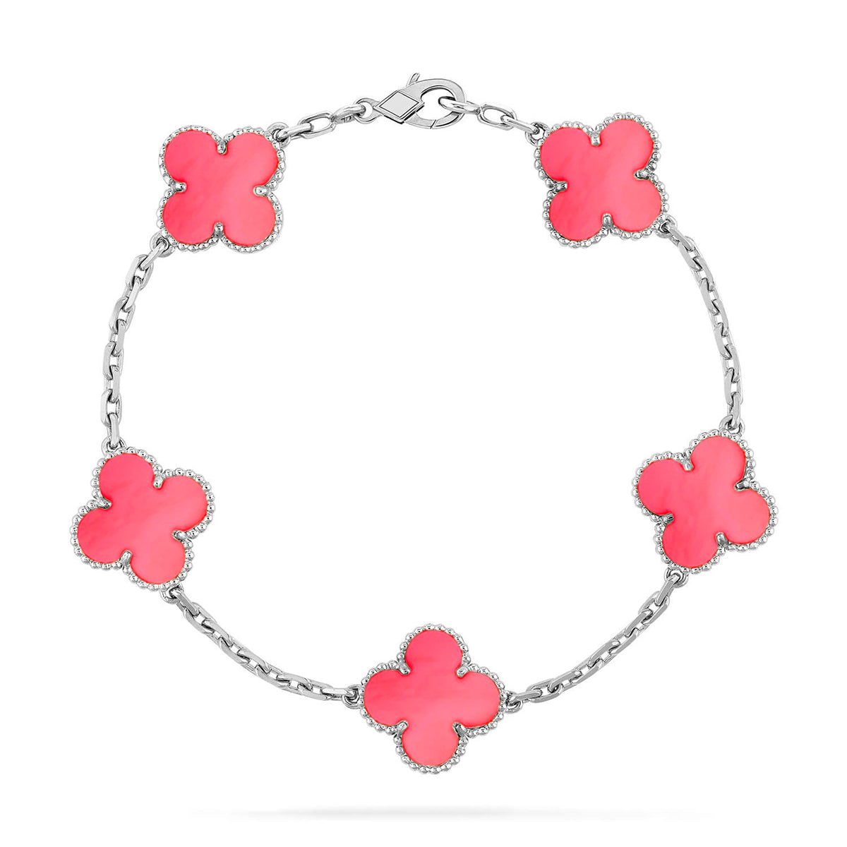 [Gaonasi] CLOVER 5 MOTIFS  PINK MOP BRACELET COLLECTION