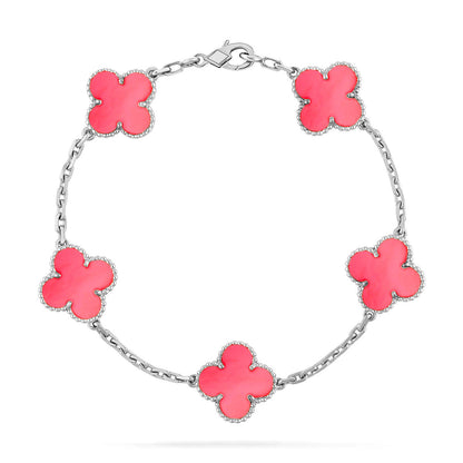 [Gaonasi] CLOVER 5 MOTIFS  PINK MOP BRACELET COLLECTION