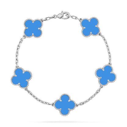 [Gaonasi] CLOVER 5 MOTIF BLUE AGATE BRACELET COLLECTION