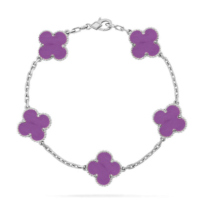 [Gaonasi] CLOVER 5 MOTIF VIOLET BRACELET COLLECTION