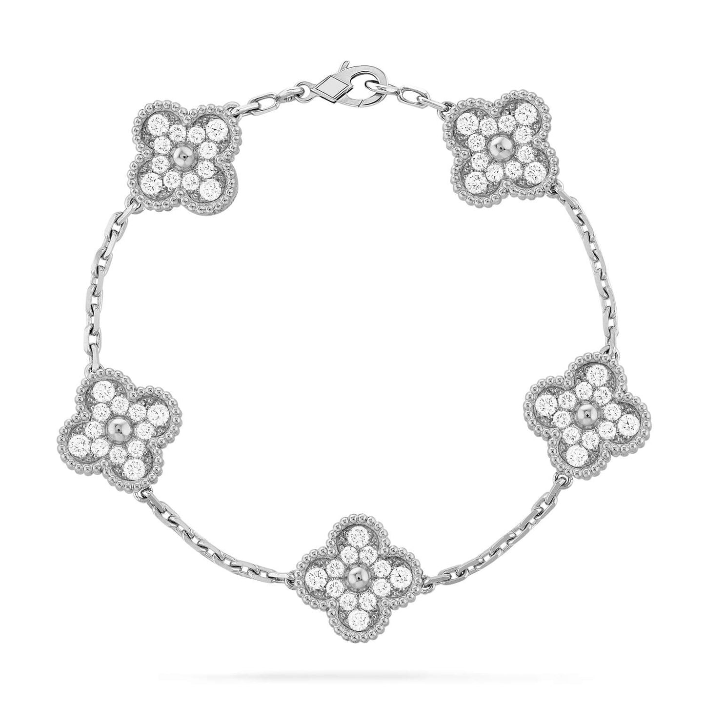 [Gaonasi] CLOVER 5 MOTIF FULL DIAMOND BRACELET COLLECTION