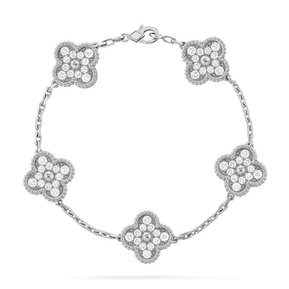 [Gaonasi] CLOVER 5 MOTIF FULL DIAMOND BRACELET COLLECTION