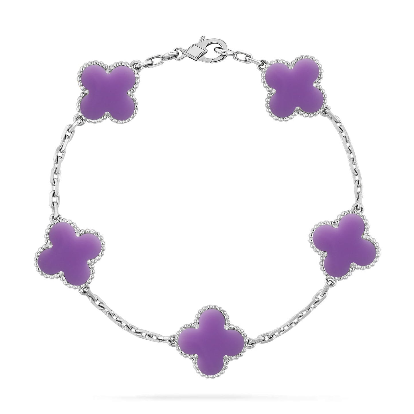 [Gaonasi]CLOVER 5 MOTIF LIGHT PURPLE BRACELET COLLECTION
