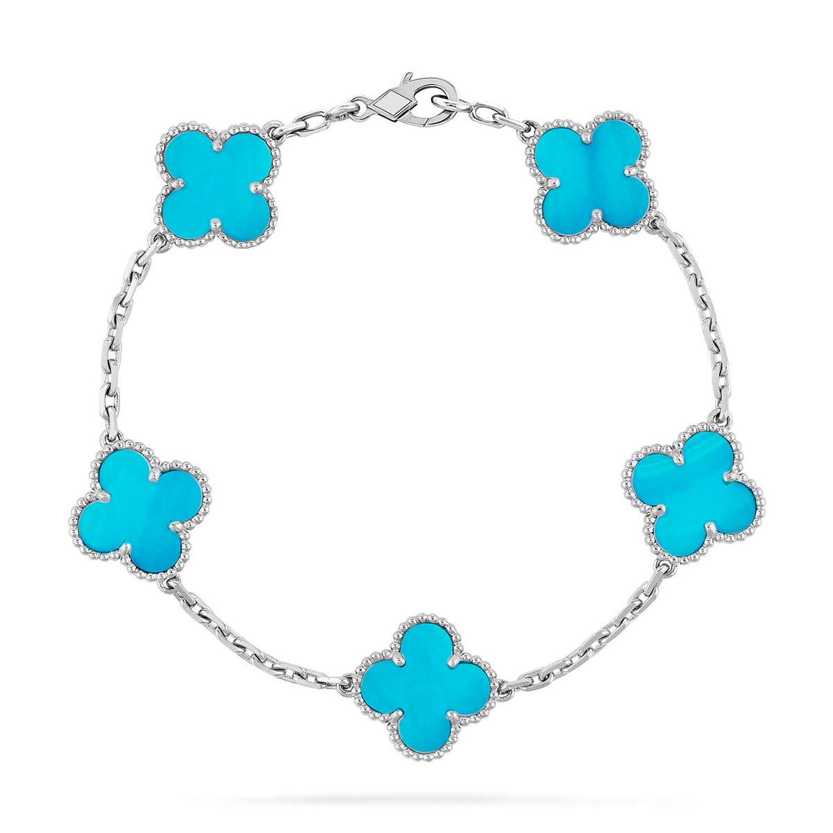 [Gaonasi] CLOVER 5 MOTIF TURQUOISE BRACELET COLLECTION