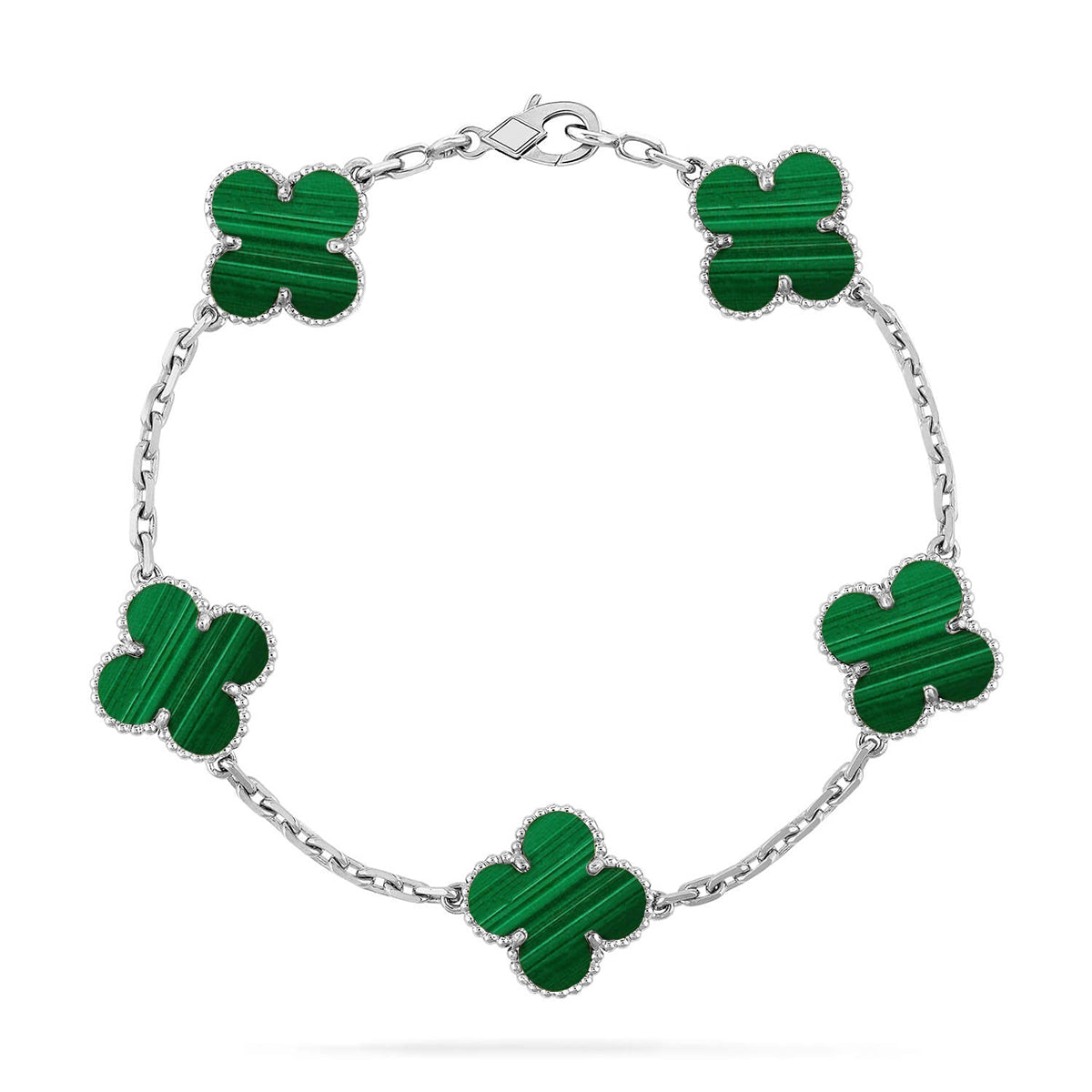 [Gaonasi] CLOVER 5 MOTIF MALACHITE BRACELET COLLECTION