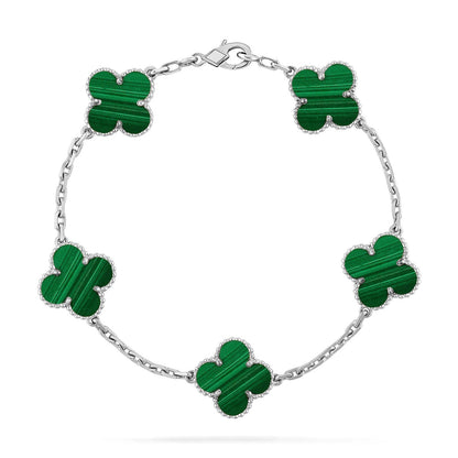 [Gaonasi] CLOVER 5 MOTIF MALACHITE BRACELET COLLECTION