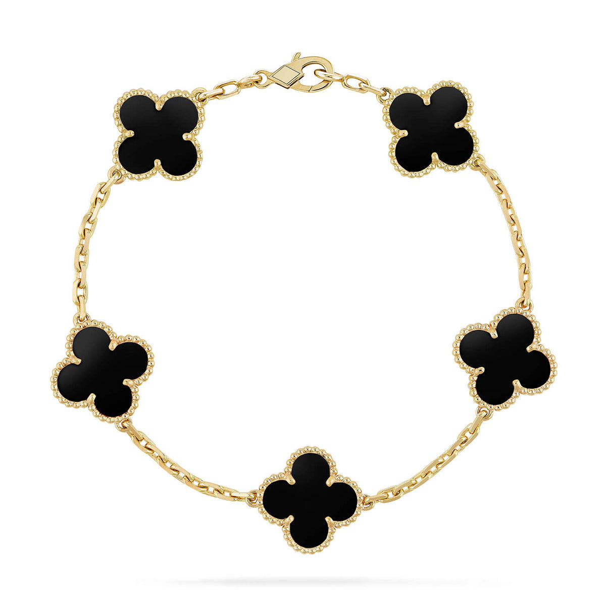 [Gaonasi] CLOVER 5 MOTIF ONYXS BRACELET COLLECTION