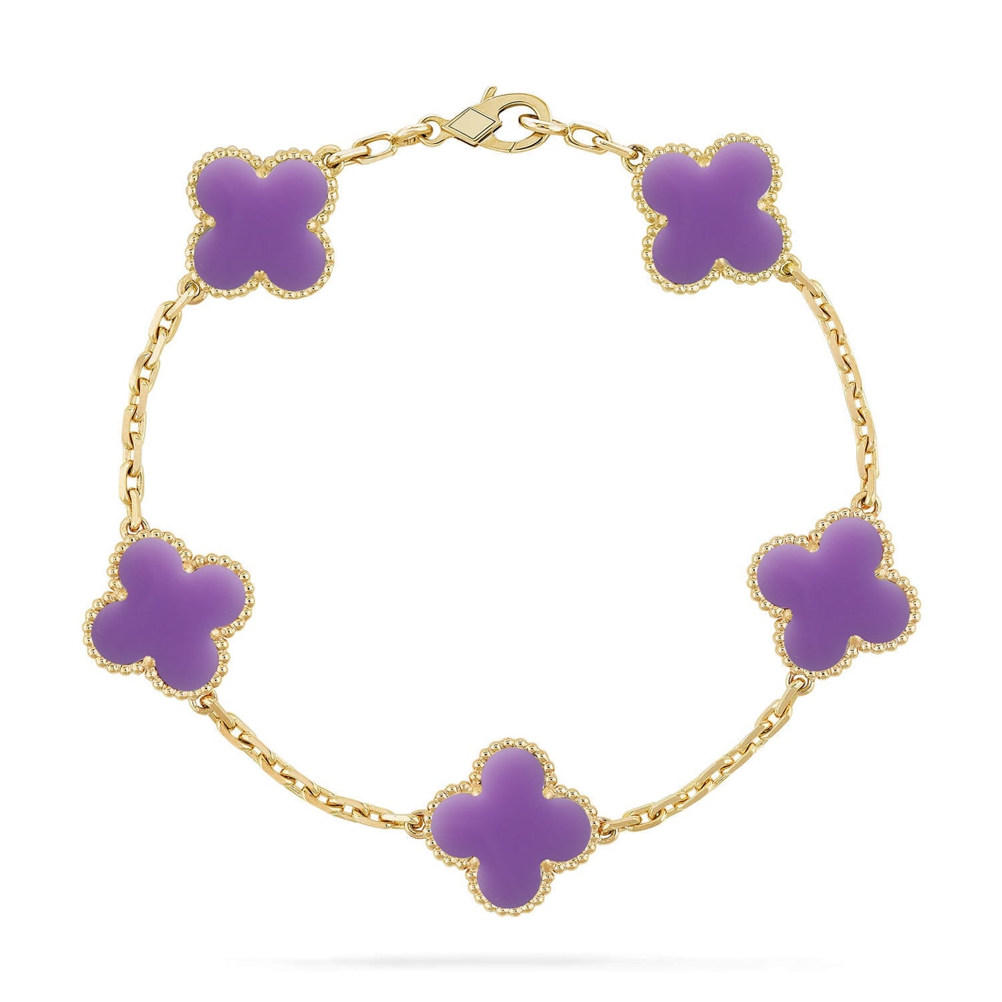 [Gaonasi]CLOVER 5 MOTIF LIGHT PURPLE BRACELET COLLECTION