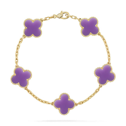 [Gaonasi]CLOVER 5 MOTIF LIGHT PURPLE BRACELET COLLECTION
