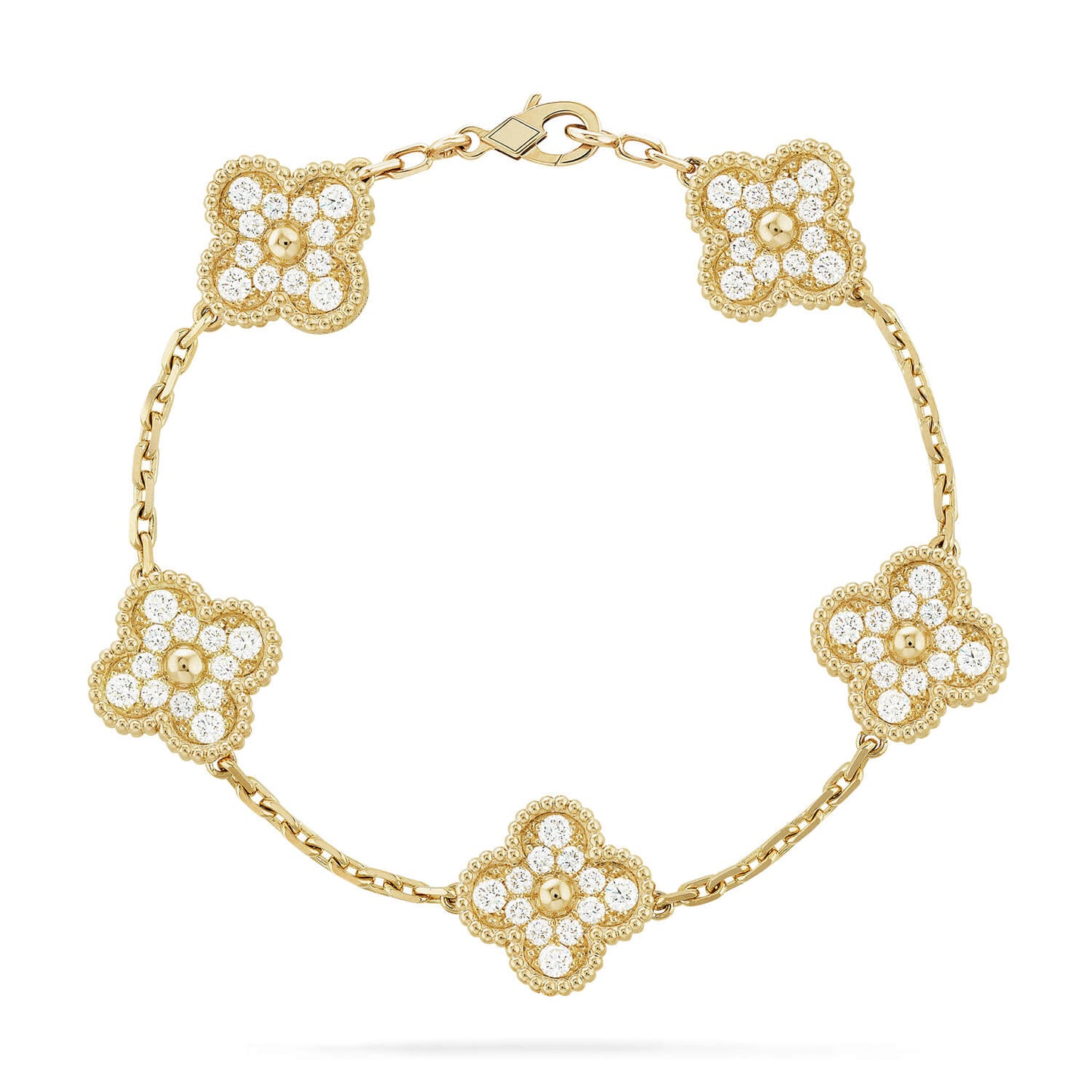 [Gaonasi] CLOVER 5 MOTIF FULL DIAMOND BRACELET COLLECTION