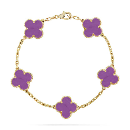 [Gaonasi] CLOVER 5 MOTIF VIOLET BRACELET COLLECTION