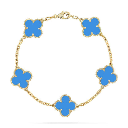 [Gaonasi] CLOVER 5 MOTIF BLUE AGATE BRACELET COLLECTION