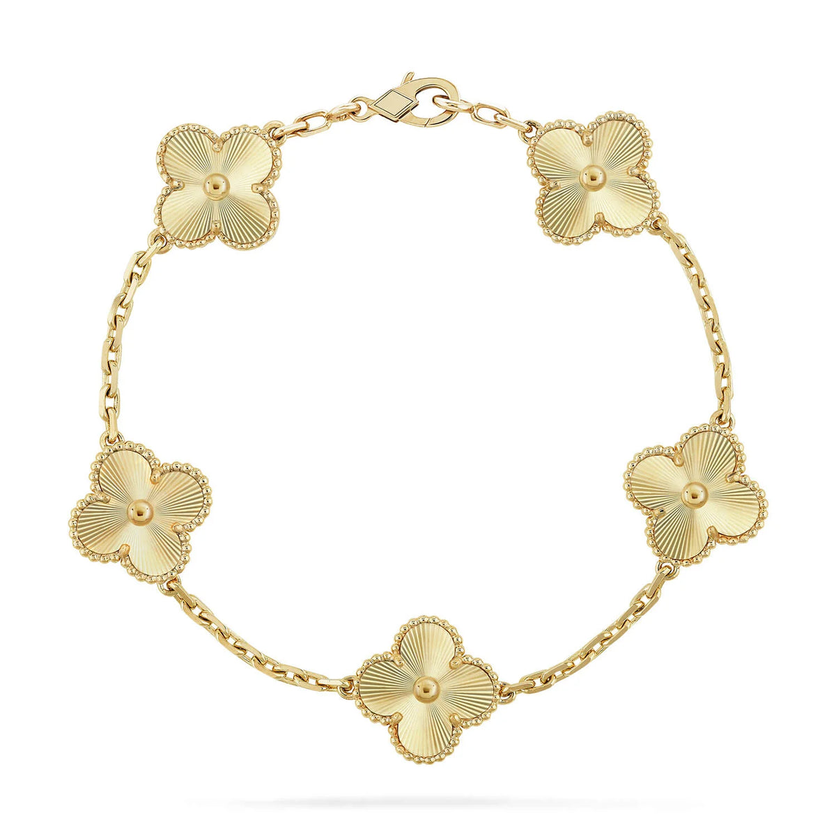 [Cadisa] CLASH & Clover Laser 5-Motif & LOVE Brushed Bracelet Stack Set