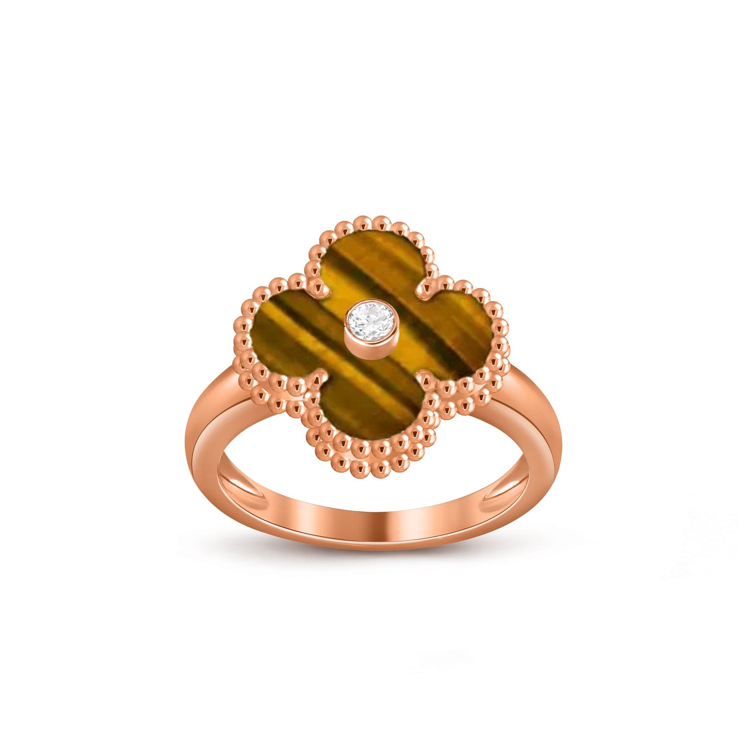 [Gaonasi]CLOVER DIAMOND RING ROSE GOLD COLLECTION
