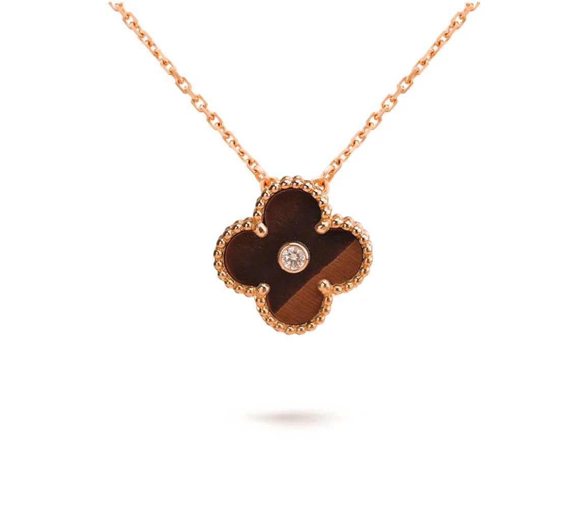 [Gaonasi]CLOVER 15MM DIAMOND SINGLE FLOWER NECKLACE COLLECTION