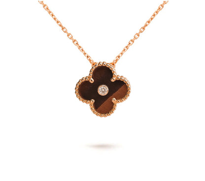 [Gaonasi]CLOVER 15MM DIAMOND SINGLE FLOWER NECKLACE COLLECTION
